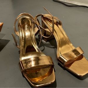 Be Mine Bridal Heel Sandals Rose Gold Women’s US 10